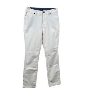 L.L. Bean Womens Corduroy Pants Favorite Fit Straight Leg Winter White 4 Classic